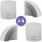 Best Buy Combo BBH-002-4 4 Hand Dryer Set White Plastic